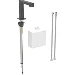 Grifo electrónico para lavabos Geberit Brenta, montaje de encimera, servicio a generador, con caja funcional vista: Negro mate / Con revestimiento de limpieza fácil, Mezclador=Con mezclador